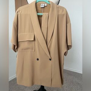 Women blazer with belt